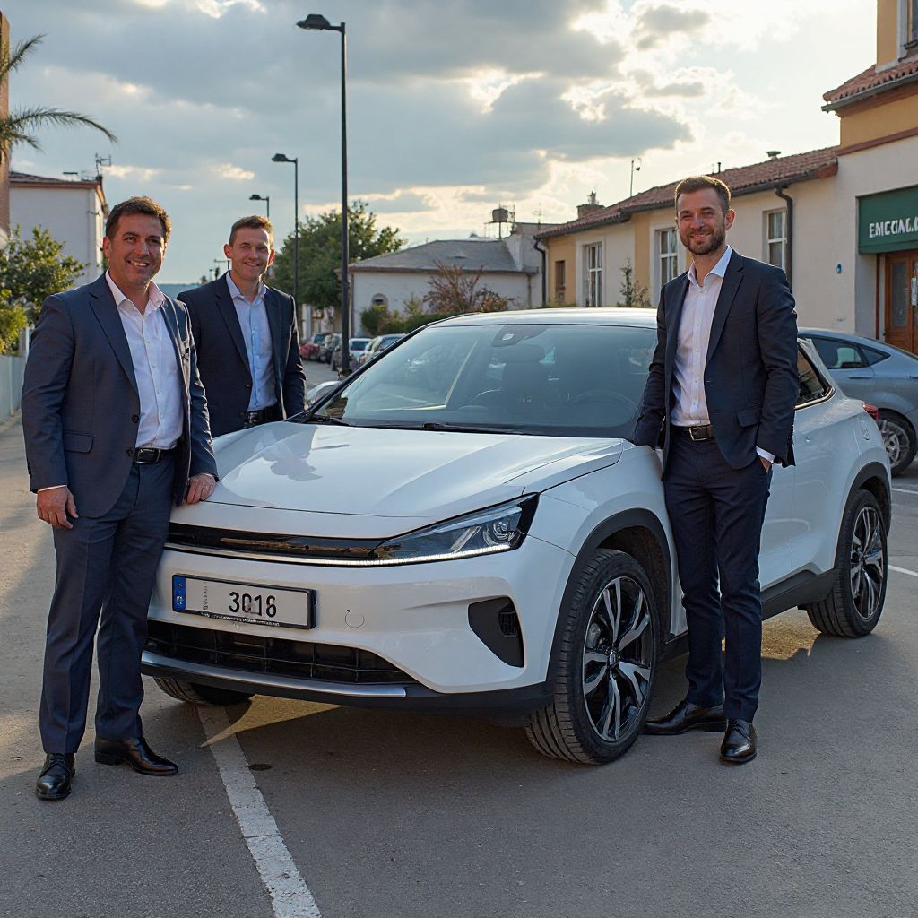 Clientes felices entrega vehículo eléctrico ceremonia ElectroMotors